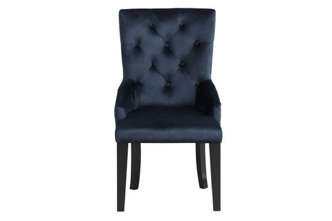 ACME Varian II Dark Navy Blue Velvet & Black Finish Varian II Side Chair Model DN00592