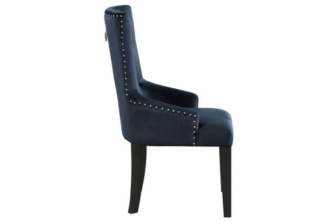 ACME Varian II Dark Navy Blue Velvet & Black Finish Varian II Side Chair Model DN00592