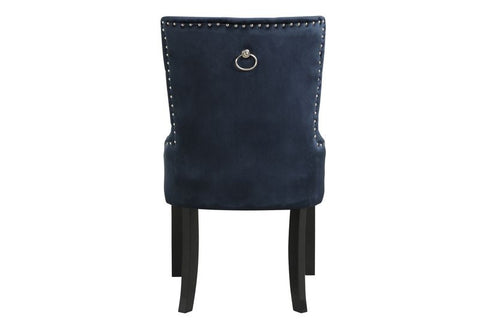ACME Varian II Dark Navy Blue Velvet & Black Finish Varian II Side Chair Model DN00592
