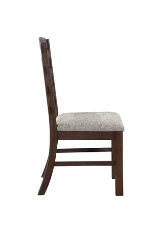 Pascaline Gray Fabric, Rustic Brown & Oak Finish Side Chair Model DN00703 By ACME Furniture