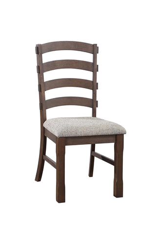 Pascaline Gray Fabric, Rustic Brown & Oak Finish Side Chair Model DN00703 By ACME Furniture