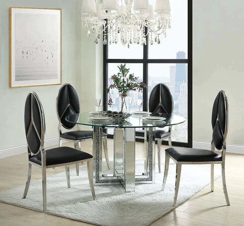 Noralie Mirrored & Faux Diamonds Dining Table Model DN00715 By ACME Furniture