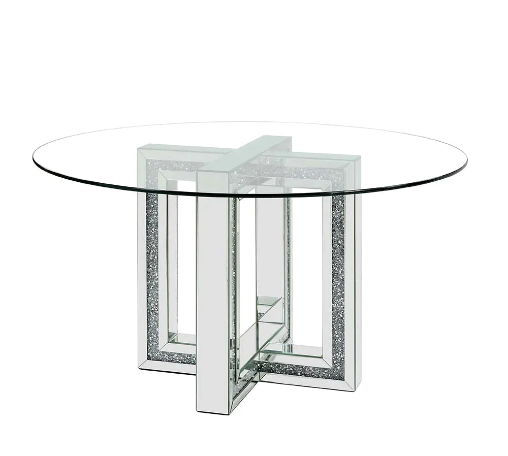 Noralie Mirrored & Faux Diamonds Dining Table Model DN00715 By ACME Furniture