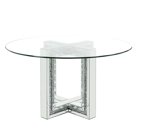 Noralie Mirrored & Faux Diamonds Dining Table Model DN00715 By ACME Furniture