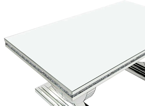 Noralie Mirrored & Faux Diamonds Dining Table Model DN00721 By ACME Furniture