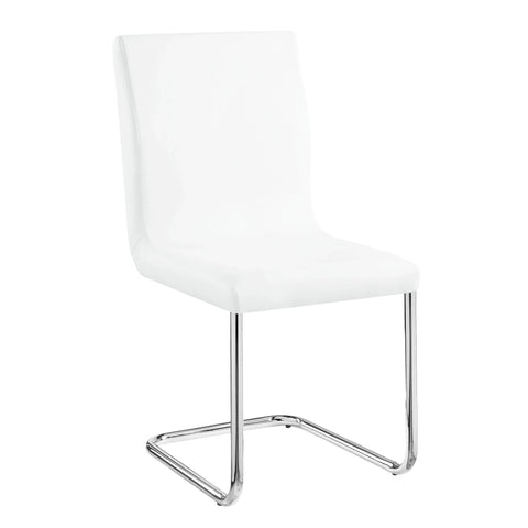 Palton White PU & Chrome Finish Side Chair Model DN00733 By ACME Furniture