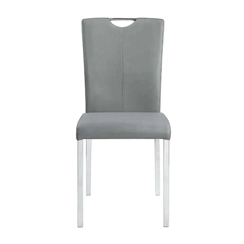 Pagan Gray PU & Chrome Finish Side Chair Model DN00741 By ACME Furniture
