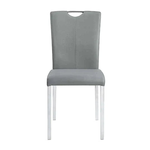 Pagan Gray PU & Chrome Finish Side Chair Model DN00741 By ACME Furniture