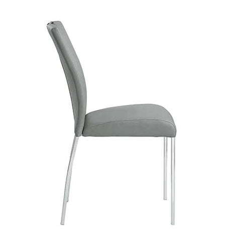Pagan Gray PU & Chrome Finish Side Chair Model DN00741 By ACME Furniture