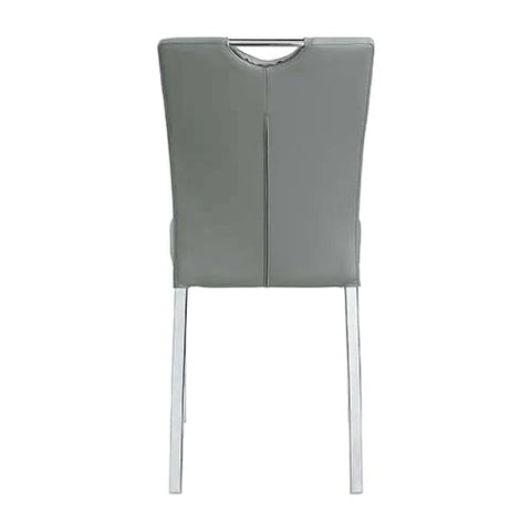 Pagan Gray PU & Chrome Finish Side Chair Model DN00741 By ACME Furniture