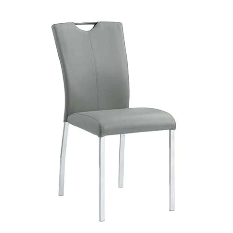 Pagan Gray PU & Chrome Finish Side Chair Model DN00741 By ACME Furniture