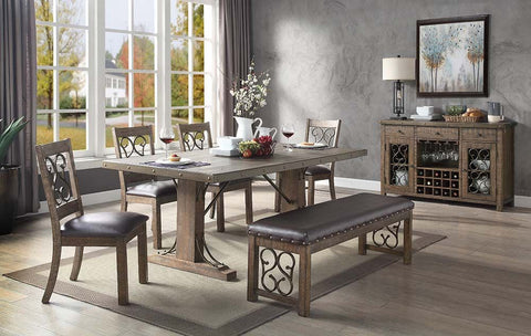 Raphaela Weathered Cherry Finish Dining Table Model DN00980 By ACME Furniture