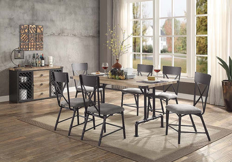 Edina Oak & Sandy Black Finish Dining Table Model DN01057 By ACME Furniture