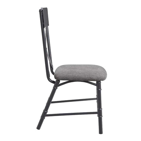 Edina Gray Fabric, Oak & Sandy Black Finish Side Chair Model DN01058 By ACME Furniture