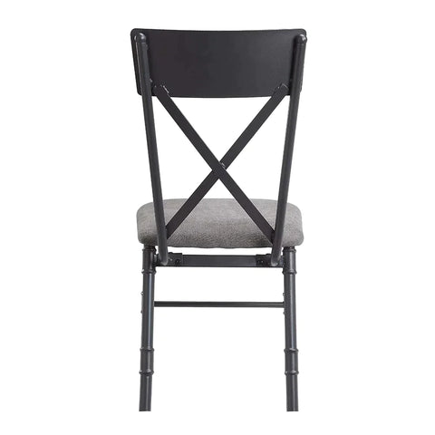 Edina Gray Fabric, Oak & Sandy Black Finish Side Chair Model DN01058 By ACME Furniture