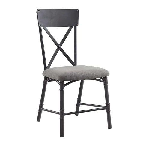 Edina Gray Fabric, Oak & Sandy Black Finish Side Chair Model DN01058 By ACME Furniture