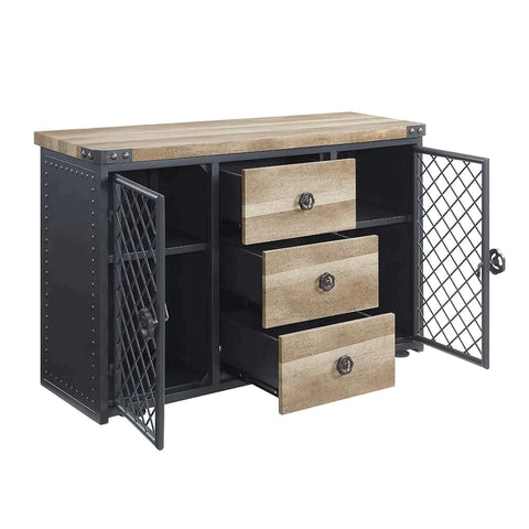 Edina Oak & Sandy Black Finish Server Model DN01059 By ACME Furniture
