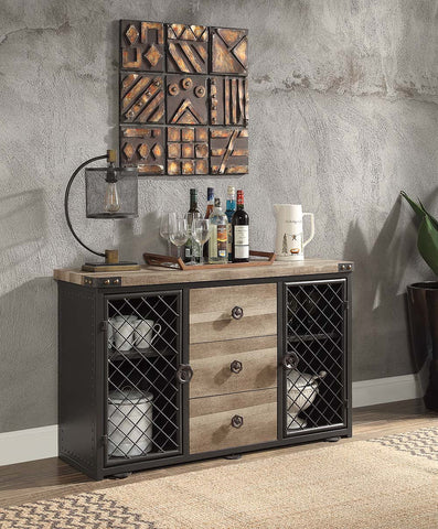 Edina Oak & Sandy Black Finish Server Model DN01059 By ACME Furniture