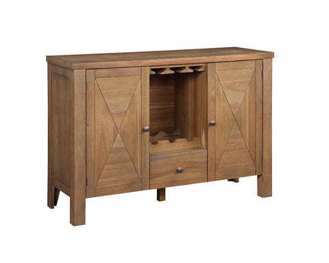 Pascaline Gray Fabric, Rustic Brown & Oak Finish Server Model DN01133 By ACME Furniture