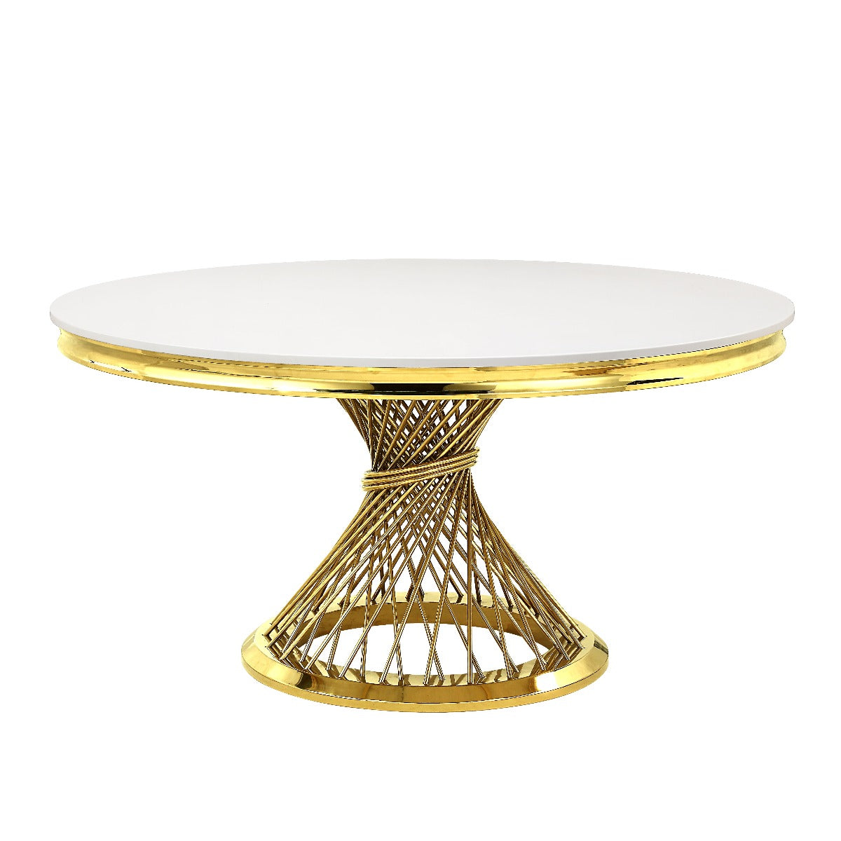 ACME Fallon Faux Marble Top & Mirrored Gold Finish Fallon Dining Table Model DN01189