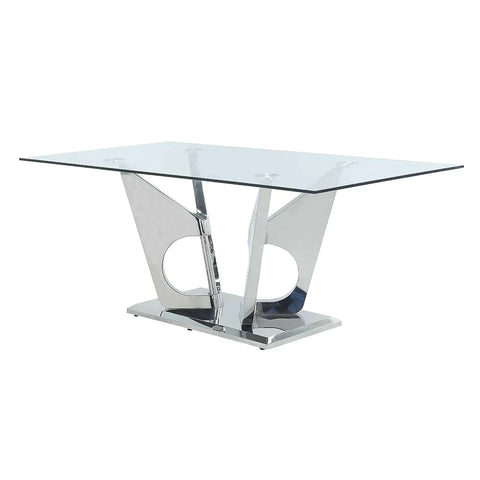 Azriel Clear Glass & Mirrored Silver Finish Dining Table Model DN01191 By ACME Furniture