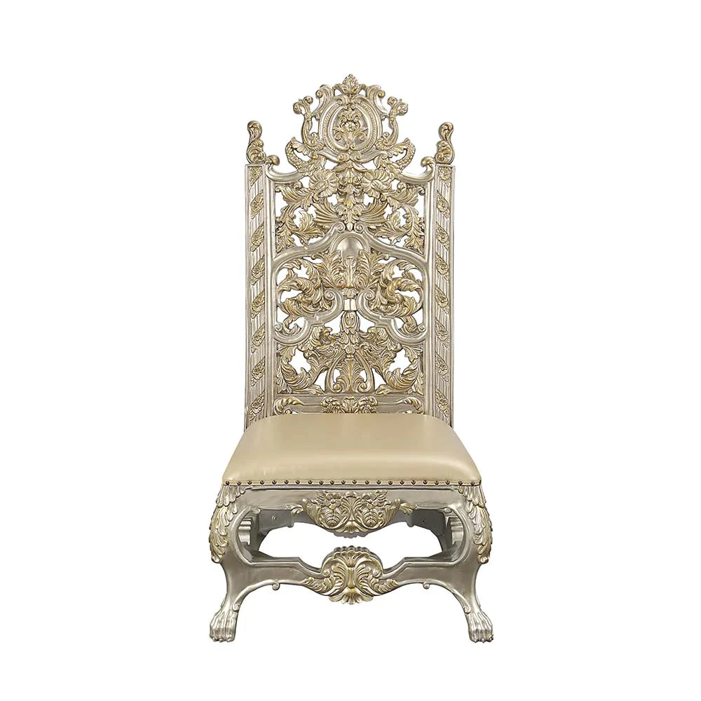 Danae PU, Champagne & Gold Finish Side Chair Model DN01198 By ACME Furniture