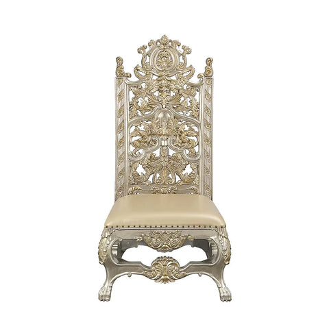 Danae PU, Champagne & Gold Finish Side Chair Model DN01198 By ACME Furniture