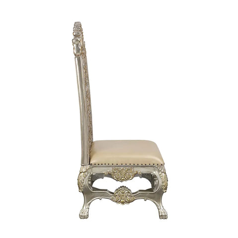 Danae PU, Champagne & Gold Finish Side Chair Model DN01198 By ACME Furniture