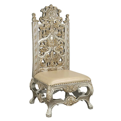 Danae PU, Champagne & Gold Finish Side Chair Model DN01198 By ACME Furniture