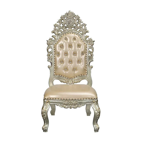 Sorina PU & Antique Gold Finish Side Chair Model DN01209 By ACME Furniture