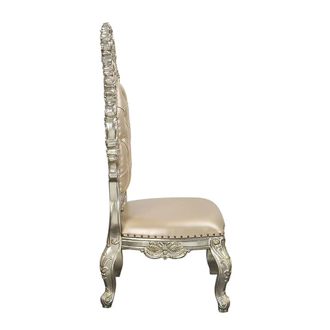 Sorina PU & Antique Gold Finish Side Chair Model DN01209 By ACME Furniture