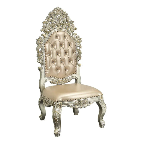 Sorina PU & Antique Gold Finish Side Chair Model DN01209 By ACME Furniture
