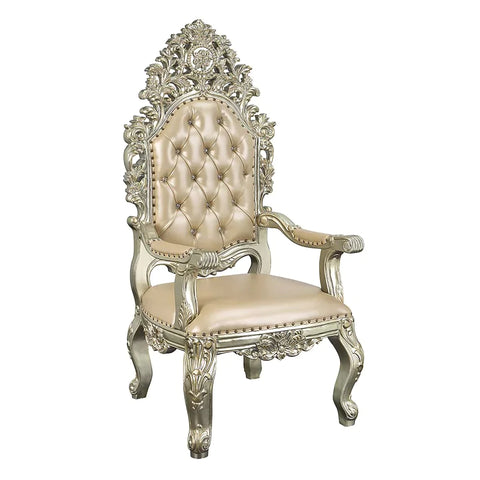 Sorina PU & Antique Gold Finish Dining Chair Model DN01210 By ACME Furniture