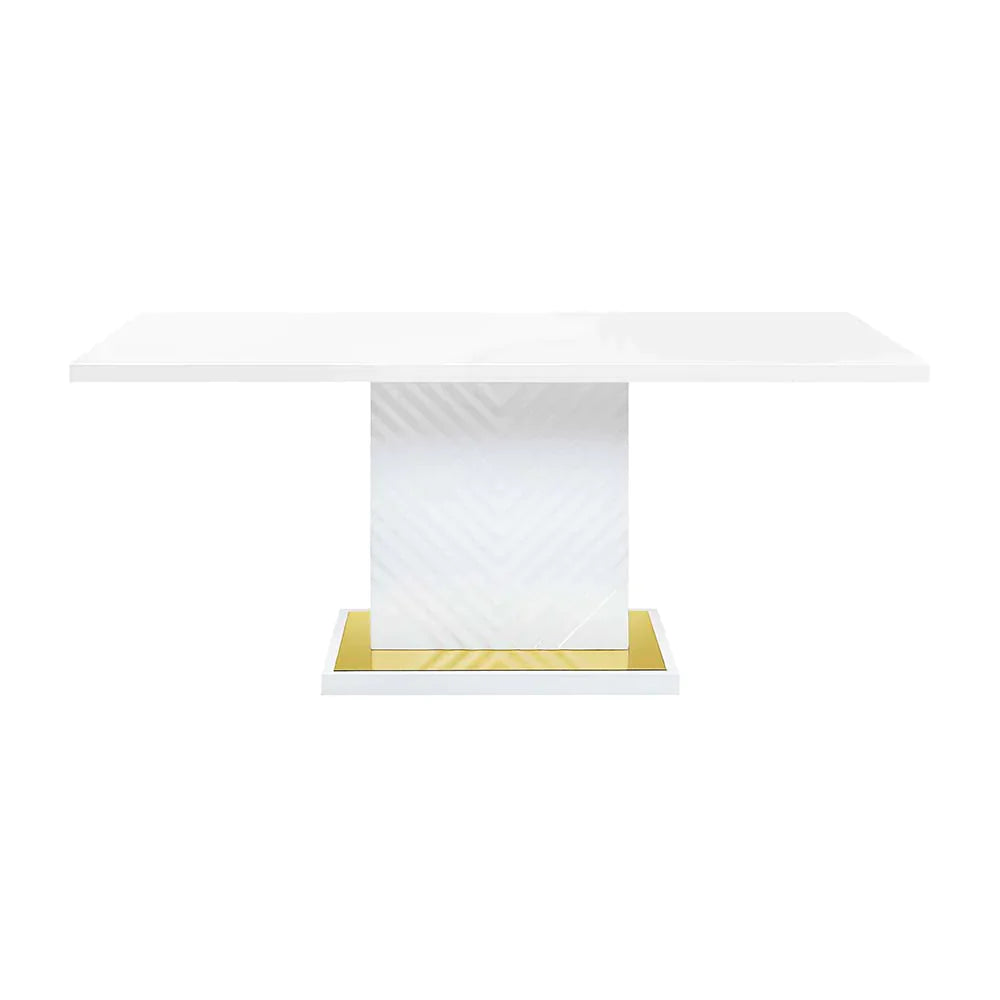 Gaines White High Gloss Finish Dining Table Model DN01258 By ACME Furniture
