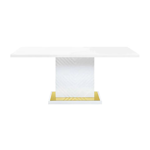 Gaines White High Gloss Finish Dining Table Model DN01258 By ACME Furniture
