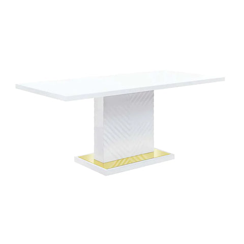 Gaines White High Gloss Finish Dining Table Model DN01258 By ACME Furniture
