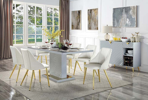 Gaines Gray High Gloss Finish Dining Table Model DN01261 By ACME Furniture