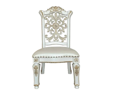 Vendom PU & Antique Pearl Finish Side Chair Model DN01347 By ACME Furniture