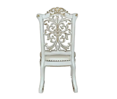 Vendom PU & Antique Pearl Finish Side Chair Model DN01347 By ACME Furniture