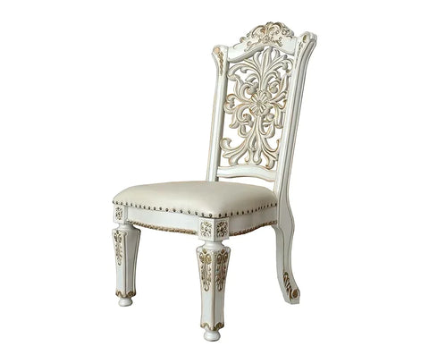 Vendom PU & Antique Pearl Finish Side Chair Model DN01347 By ACME Furniture