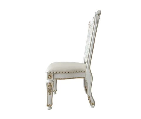 Vendom PU & Antique Pearl Finish Side Chair Model DN01348 By ACME Furniture