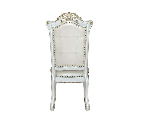 Vendom PU & Antique Pearl Finish Side Chair Model DN01348 By ACME Furniture