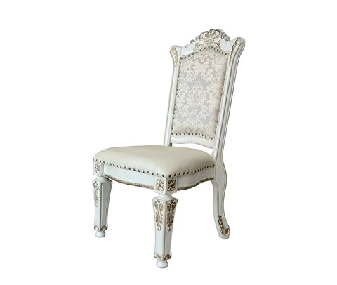 Vendom PU & Antique Pearl Finish Side Chair Model DN01348 By ACME Furniture