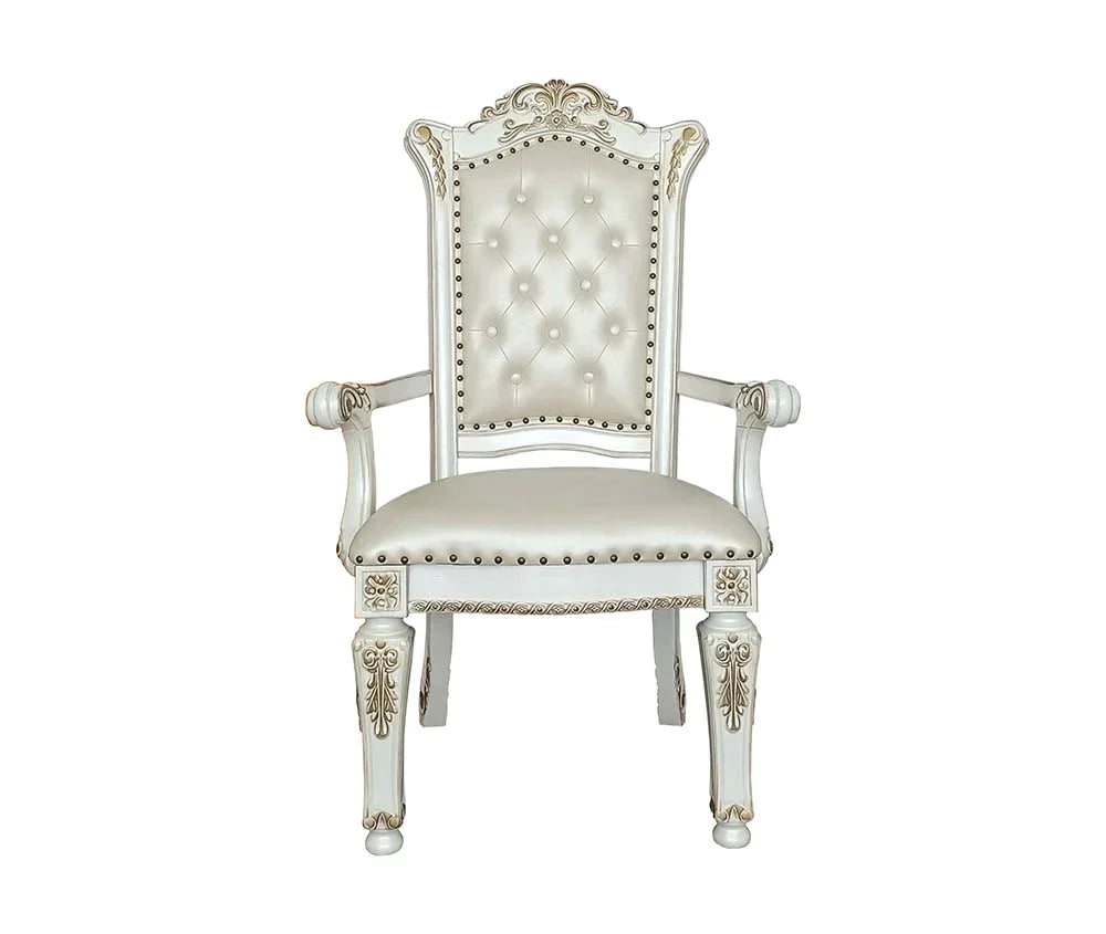 Vendom PU & Antique Pearl Finish Dining Chair Model DN01349 By ACME Furniture