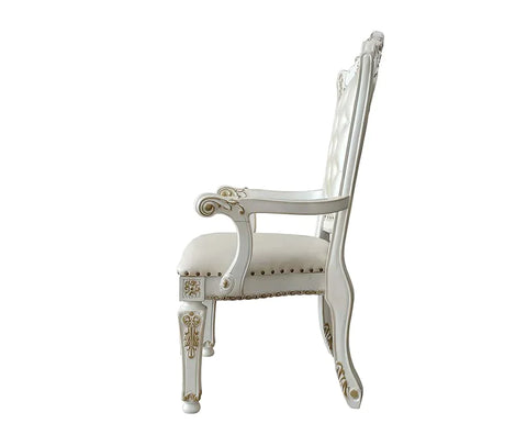 Vendom PU & Antique Pearl Finish Dining Chair Model DN01349 By ACME Furniture