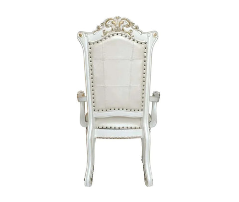 Vendom PU & Antique Pearl Finish Dining Chair Model DN01349 By ACME Furniture