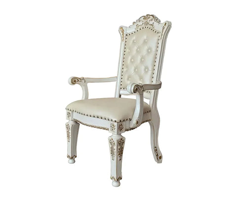 Vendom PU & Antique Pearl Finish Dining Chair Model DN01349 By ACME Furniture