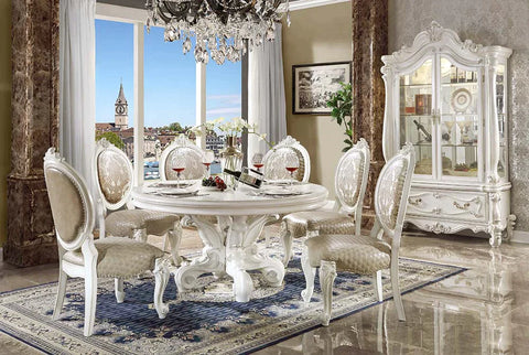 Versailles  PU & Bone White Finsih Dining Table Model DN01388 By ACME Furniture
