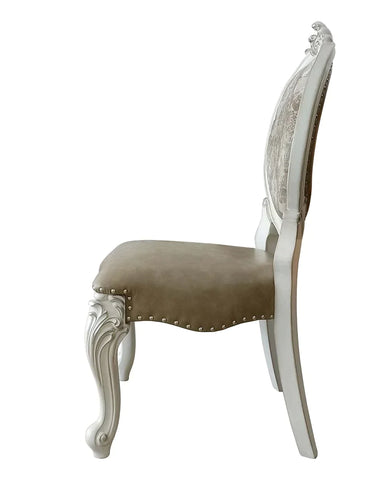 Versailles  PU & Bone White Finsih Side Chair Model DN01389 By ACME Furniture