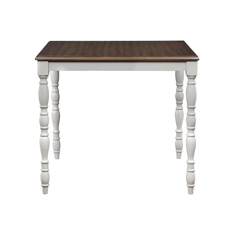 ACME Bettina Beige Fabric, Antique White & Weathered Oak Finish Bettina Counter Height Set (5PC) Model DN01439